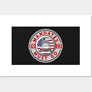 US CONVOY 2022 USA - TRUCKERS FOR FREEDOM - GRAY ROUND RED LETTERS Posters and Art